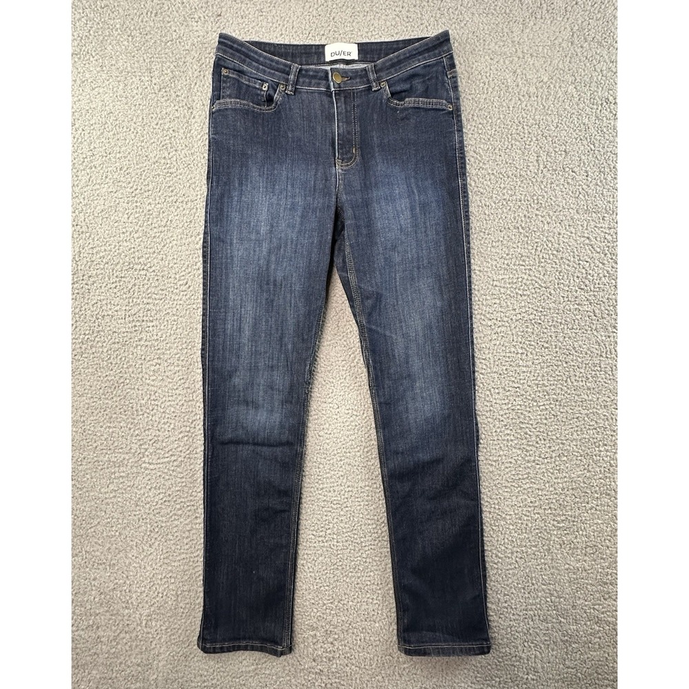 DU/ER Jeans Women 29x32 (Fits 30x31) Performance Denim Mid Rise Slim Straight